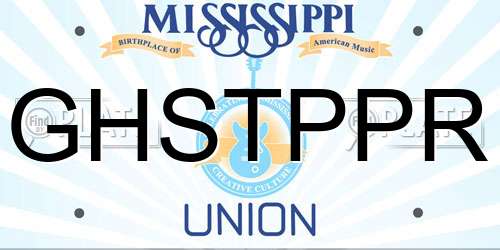 GHSTPPR Mississippi License Plate