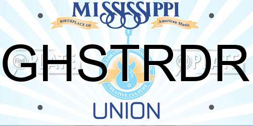 GHSTRDR Mississippi License Plate