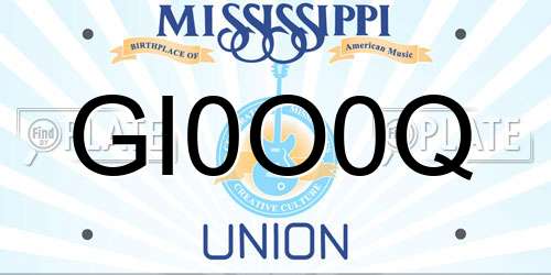 GI0O0Q Mississippi License Plate