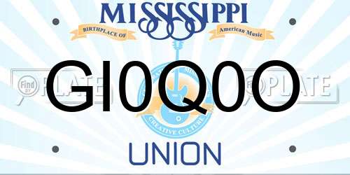 GI0Q0O Mississippi License Plate