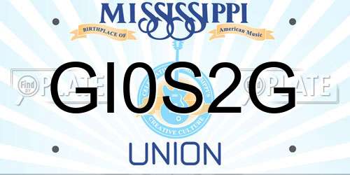 GI0S2G Mississippi License Plate