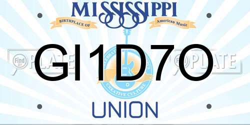 GI1D7O Mississippi License Plate