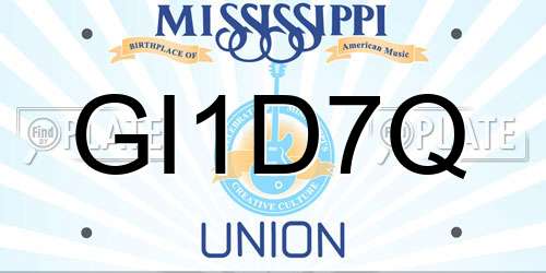 GI1D7Q Mississippi License Plate