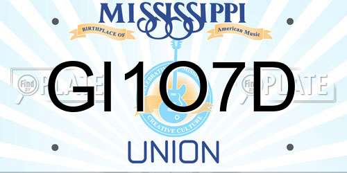 GI1O7D Mississippi License Plate
