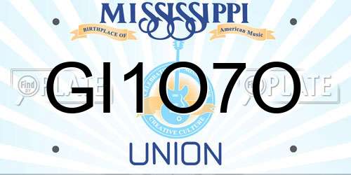 GI1O7O Mississippi License Plate