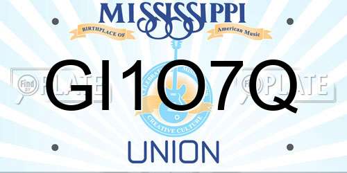 GI1O7Q Mississippi License Plate
