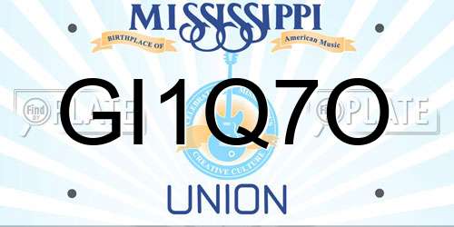GI1Q7O Mississippi License Plate