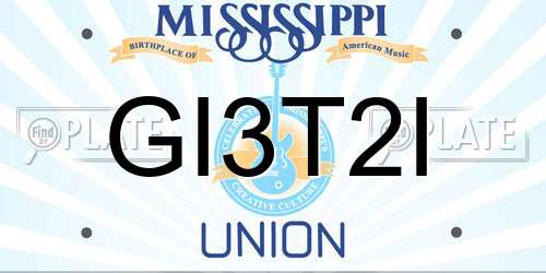 GI3T2I Mississippi License Plate