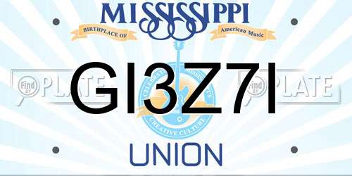 GI3Z7I Mississippi License Plate