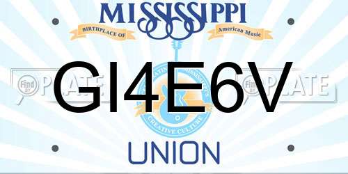 GI4E6V Mississippi License Plate