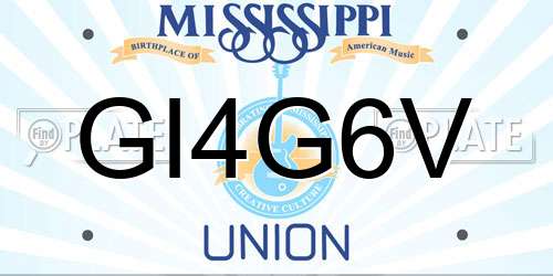 GI4G6V Mississippi License Plate