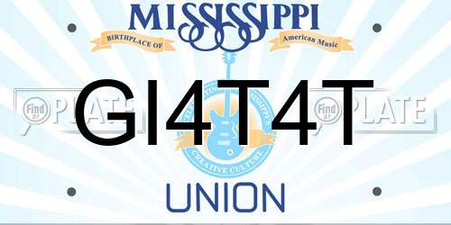 GI4T4T Mississippi License Plate