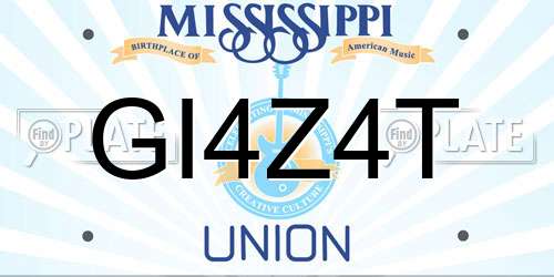 GI4Z4T Mississippi License Plate