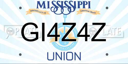 GI4Z4Z Mississippi License Plate