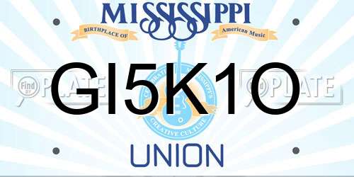 GI5K1O Mississippi License Plate
