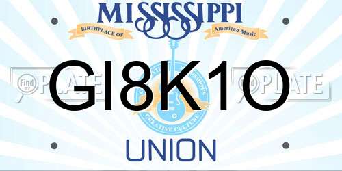 GI8K1O Mississippi License Plate