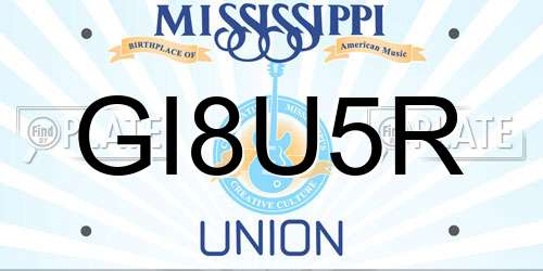 GI8U5R Mississippi License Plate