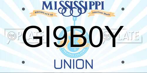 GI9B0Y Mississippi License Plate