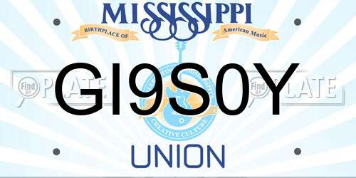 GI9S0Y Mississippi License Plate