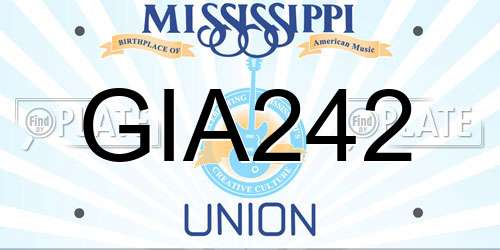 GIA242 Mississippi License Plate