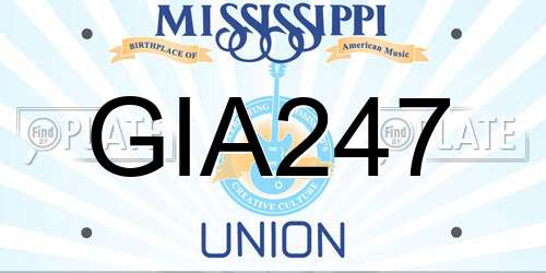 GIA247 Mississippi License Plate