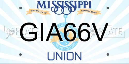 GIA66V Mississippi License Plate