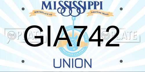 GIA742 Mississippi License Plate