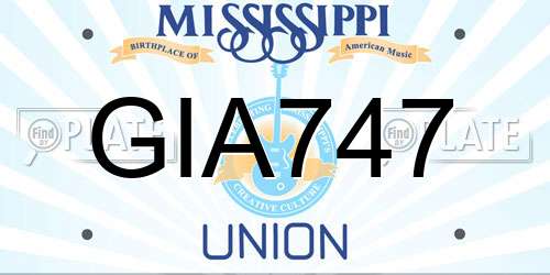 GIA747 Mississippi License Plate