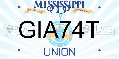 GIA74T Mississippi License Plate