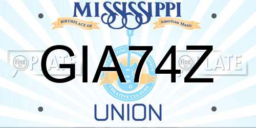 GIA74Z Mississippi License Plate