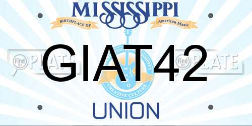 GIAT42 Mississippi License Plate