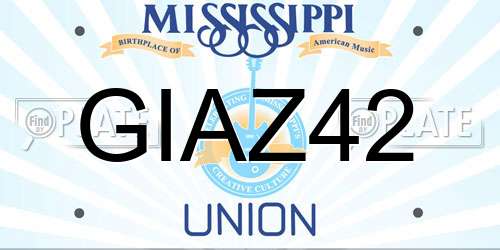 GIAZ42 Mississippi License Plate