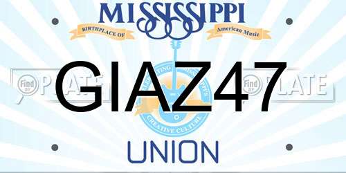 GIAZ47 Mississippi License Plate