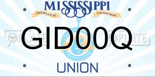 GID00Q Mississippi License Plate