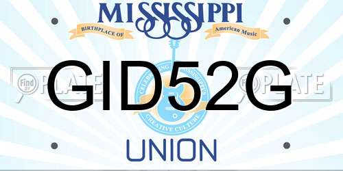 GID52G Mississippi License Plate