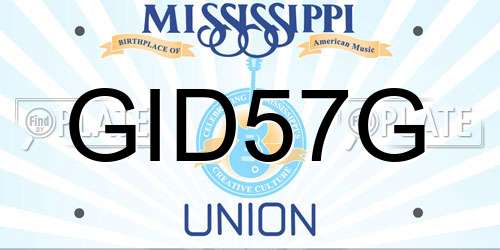 GID57G Mississippi License Plate