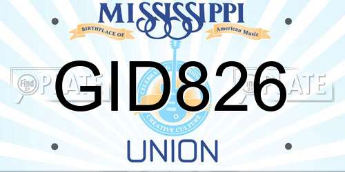 GID826 Mississippi License Plate