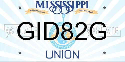 GID82G Mississippi License Plate