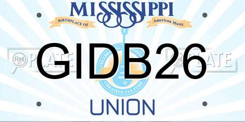 GIDB26 Mississippi License Plate