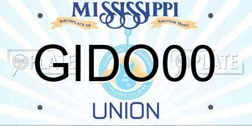 GIDO00 Mississippi License Plate