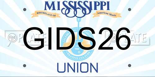 GIDS26 Mississippi License Plate