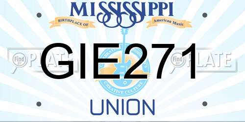 GIE271 Mississippi License Plate
