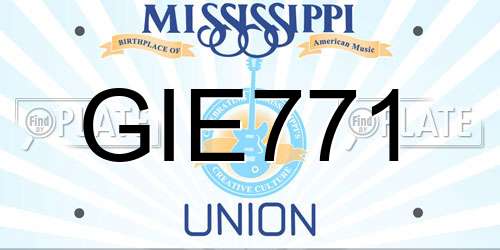 GIE771 Mississippi License Plate