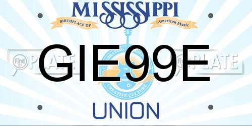 GIE99E Mississippi License Plate