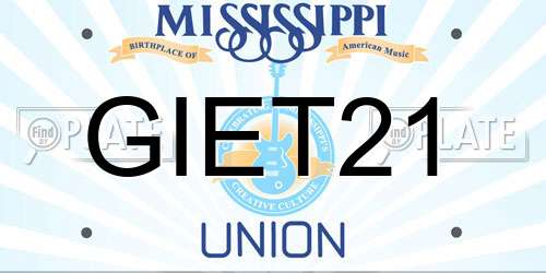 GIET21 Mississippi License Plate