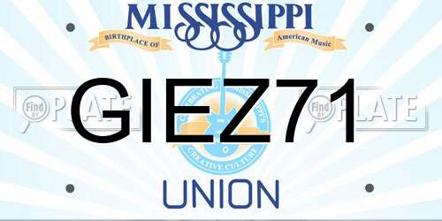 GIEZ71 Mississippi License Plate