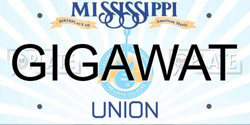 GIGAWAT Mississippi License Plate