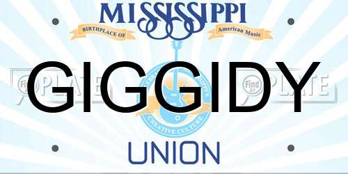 GIGGIDY Mississippi License Plate