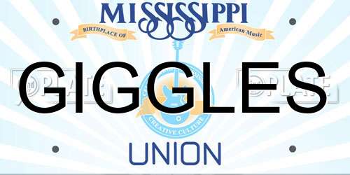 GIGGLES Mississippi License Plate