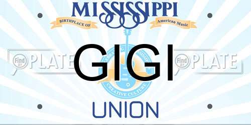 GIGI Mississippi License Plate